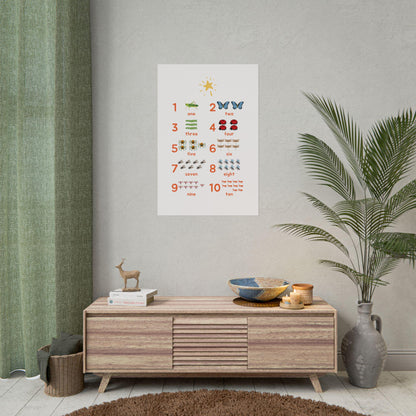 Counting Bugs Rolled Posters | Kids Number Chart Poster, Insect Illustration | Bright, Playful Rolled Posters