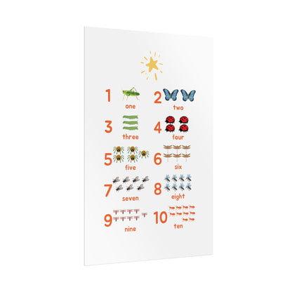 Counting Bugs Rolled Posters | Kids Number Chart Poster, Insect Illustration | Bright, Playful Rolled Posters