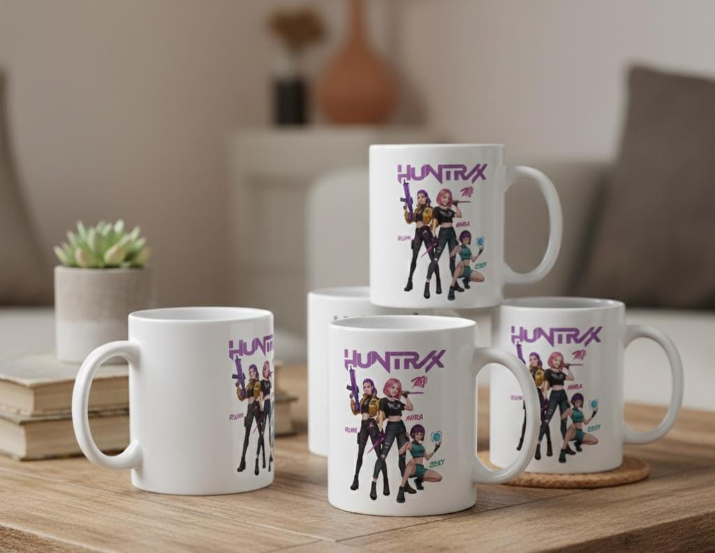 Huntrix Mug | Rumi Mira Zoey Character Art Ceramic Mug | K-POP Demon Hunters Mug