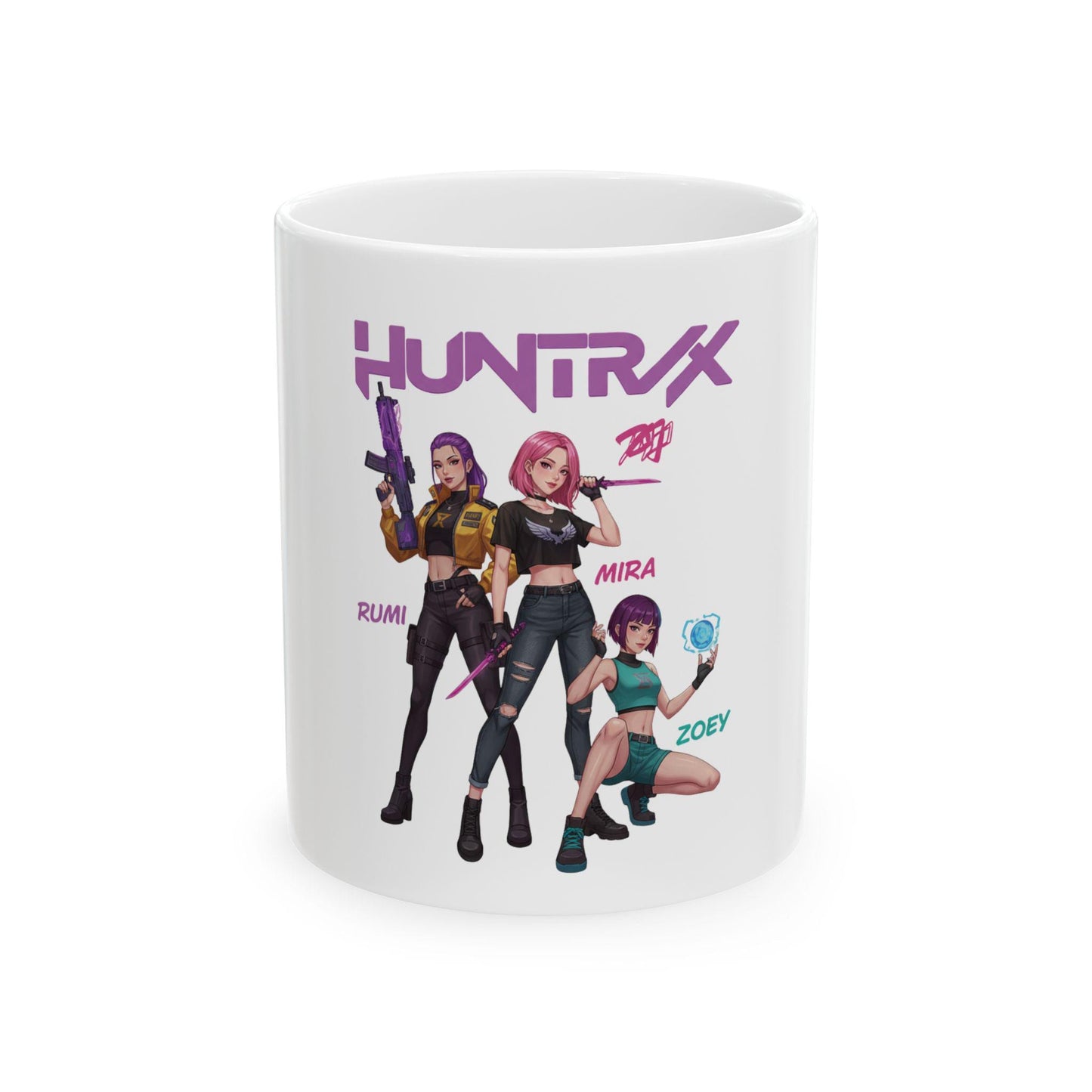 Huntrix Mug | Rumi Mira Zoey Character Art Ceramic Mug | K-POP Demon Hunters Mug
