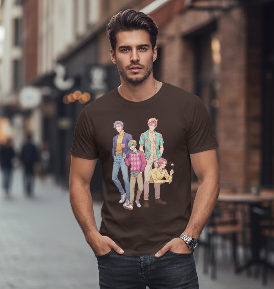 K-POP Demon Hunters Saja Boys T-Shirt | Kawaii Anime Group T-Shirt | Saja Boys Anime T-Shirt | Huntrix Saja Boys T-Shirt | K-POP Men's Tee