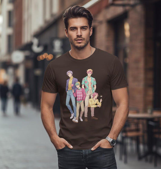 K-POP Demon Hunters Saja Boys T-Shirt | Kawaii Anime Group T-Shirt | Saja Boys Anime T-Shirt | Huntrix Saja Boys T-Shirt | K-POP Men's Tee