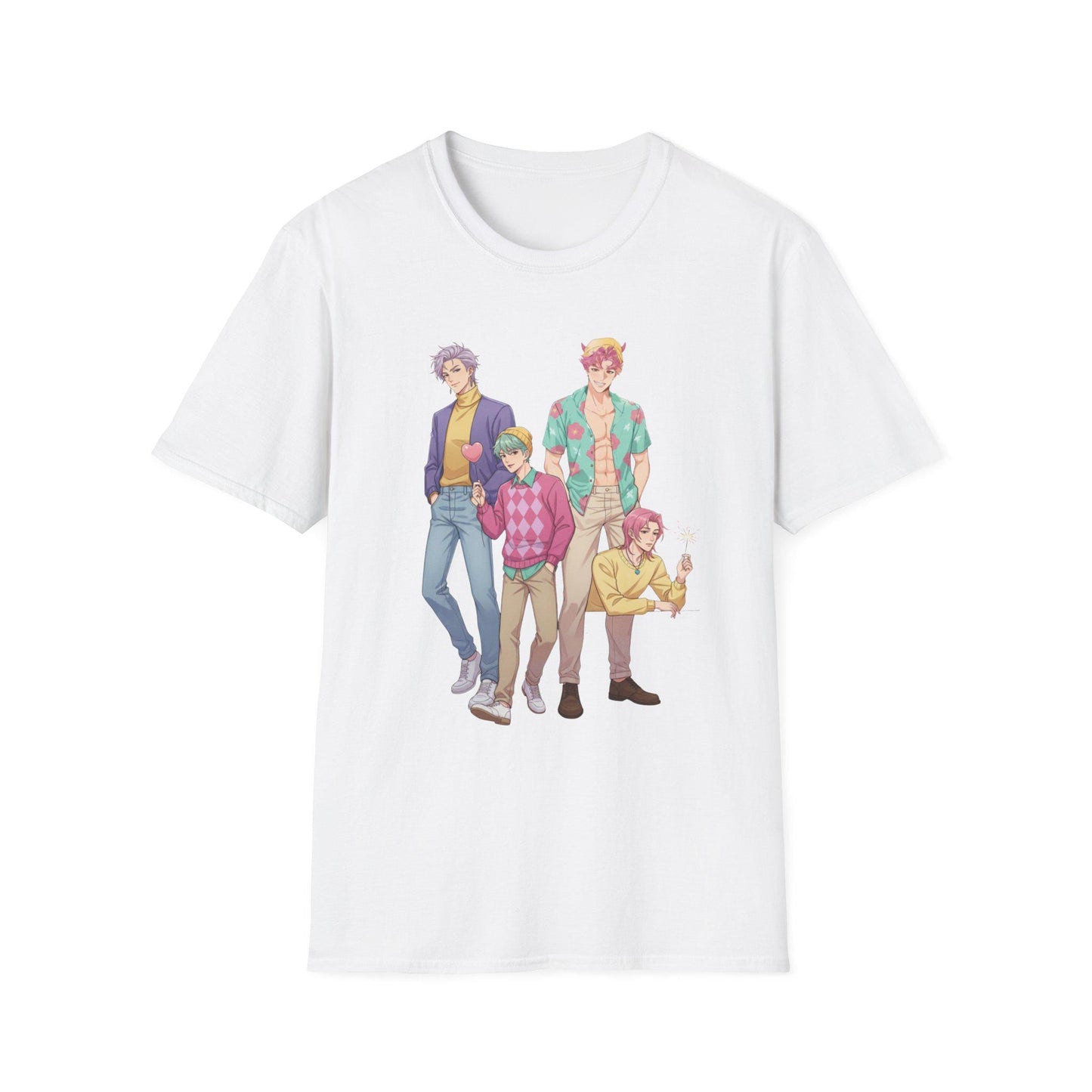 K-POP Demon Hunters Saja Boys T-Shirt | Kawaii Anime Group T-Shirt | Saja Boys Anime T-Shirt | Huntrix Saja Boys T-Shirt | K-POP Men's Tee