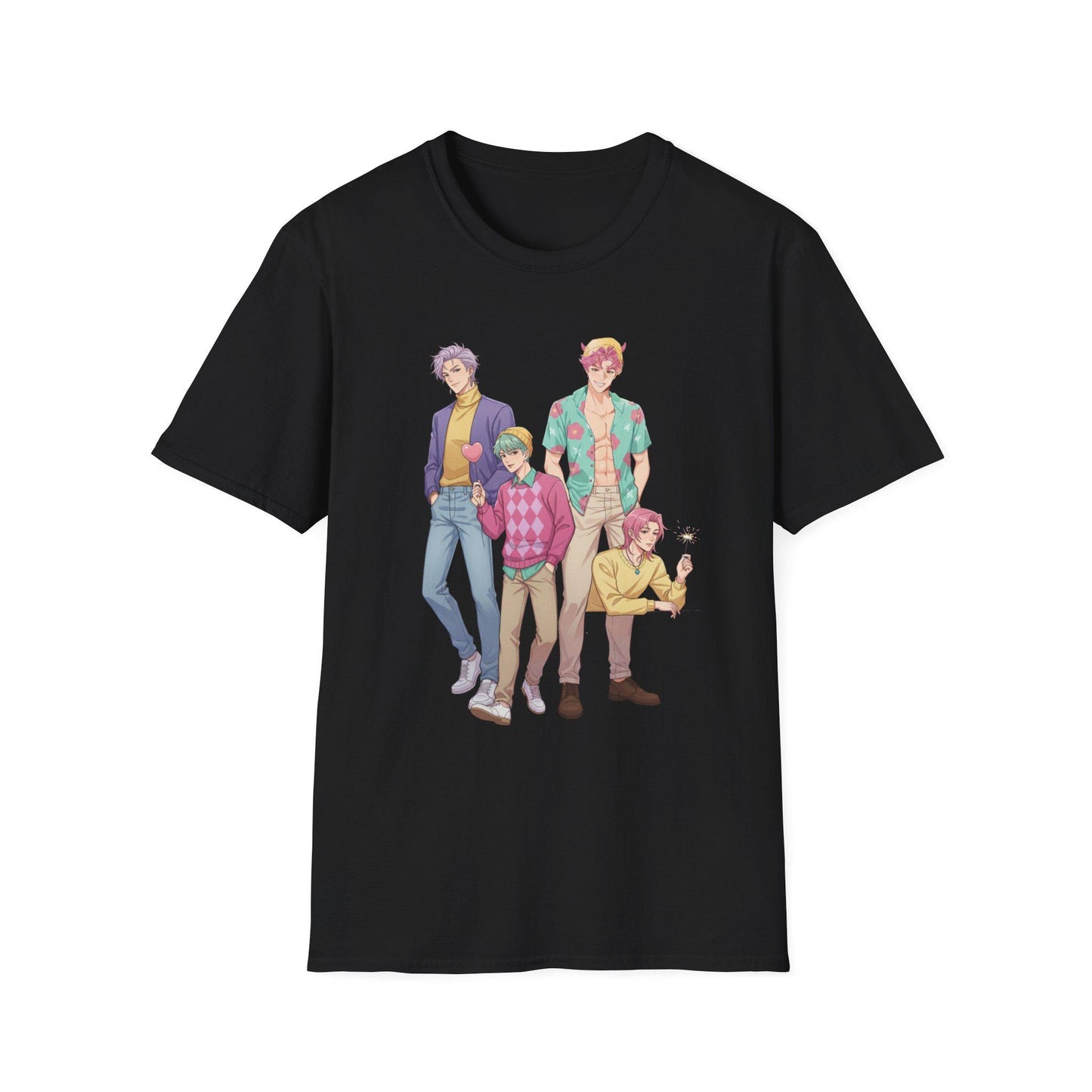 K-POP Demon Hunters Saja Boys T-Shirt | Kawaii Anime Group T-Shirt | Saja Boys Anime T-Shirt | Huntrix Saja Boys T-Shirt | K-POP Men's Tee