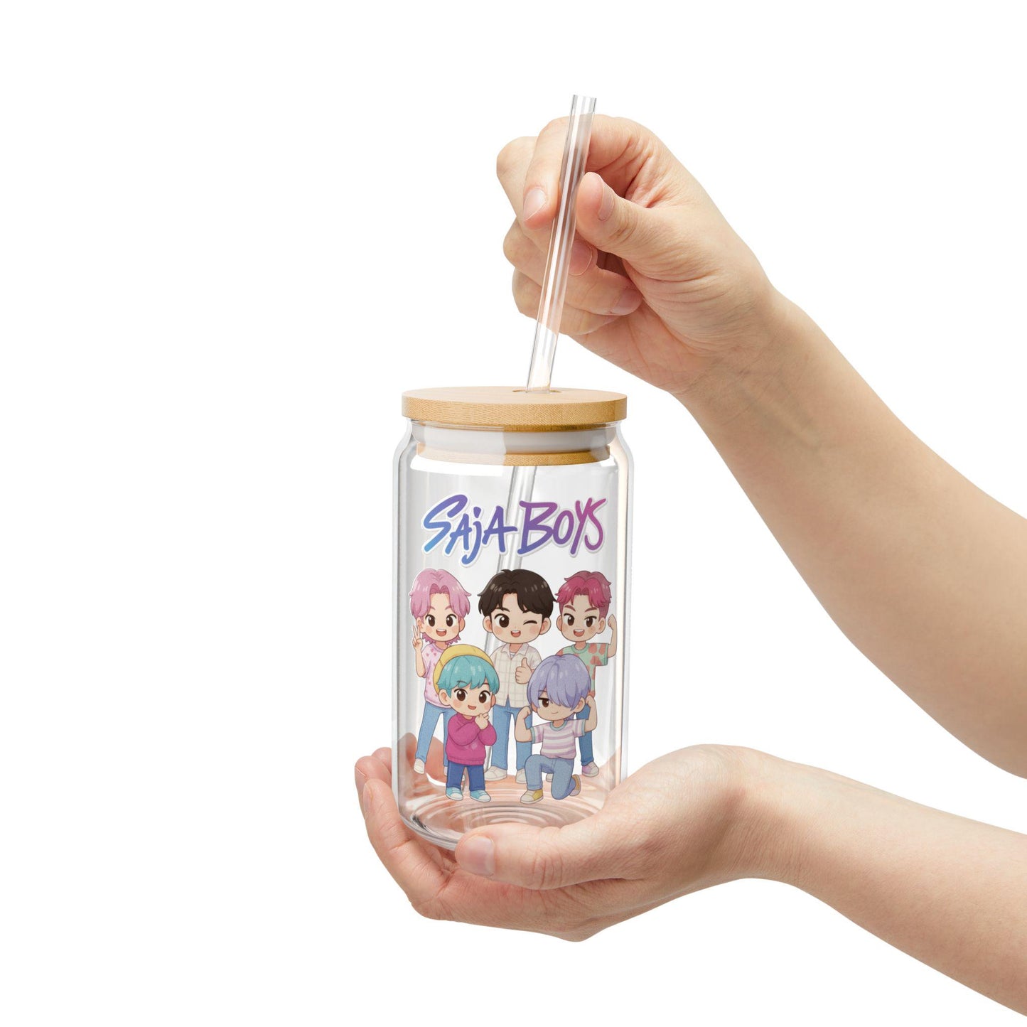 K-POP SajaBoys Sipper Glass | Saja Boys 16oz Straw Tumbler | K-POP Demon Hunters Sipper Glass | Saja Boys Sipper Glass | K-POP Sipper Glass