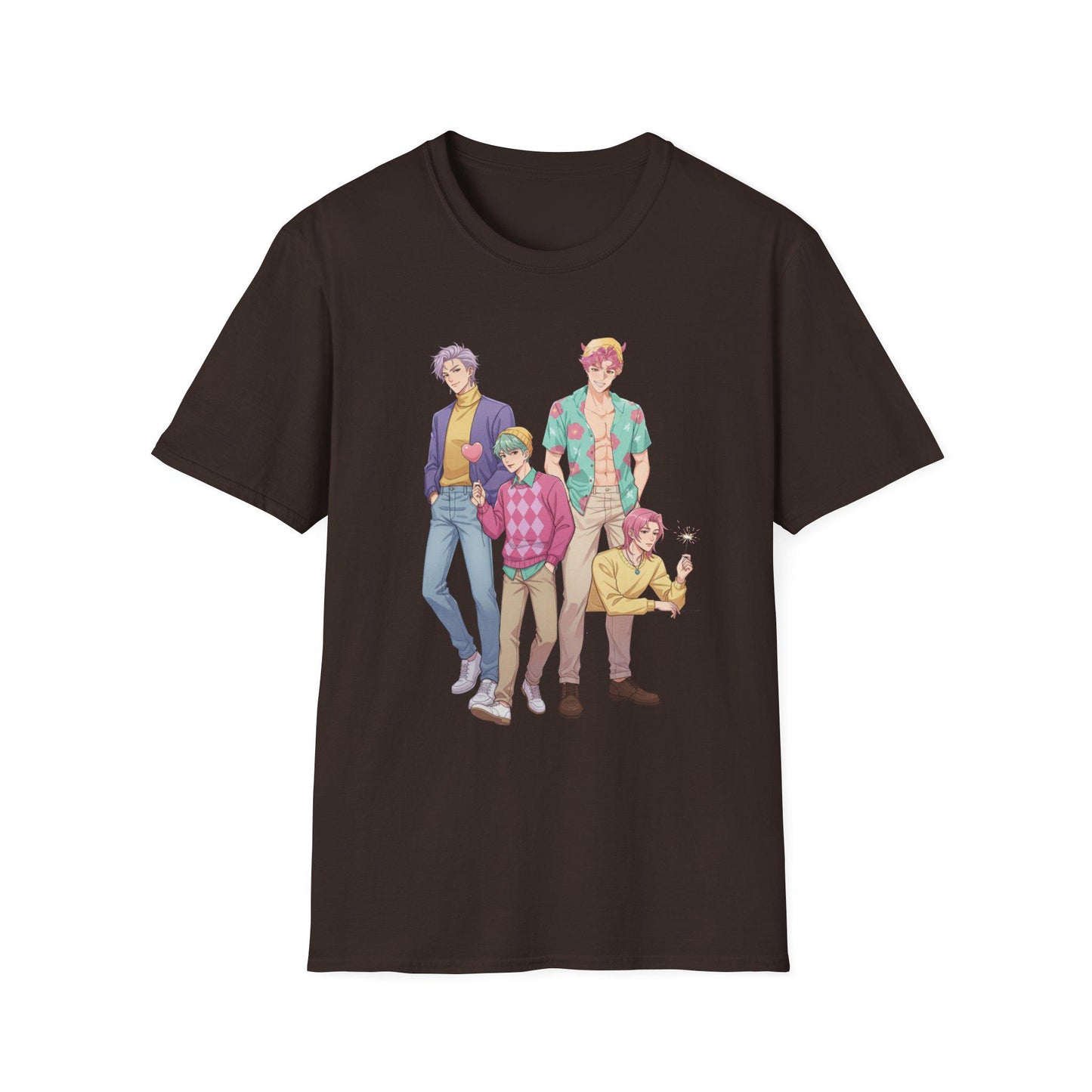 K-POP Demon Hunters Saja Boys T-Shirt | Kawaii Anime Group T-Shirt | Saja Boys Anime T-Shirt | Huntrix Saja Boys T-Shirt | K-POP Men's Tee