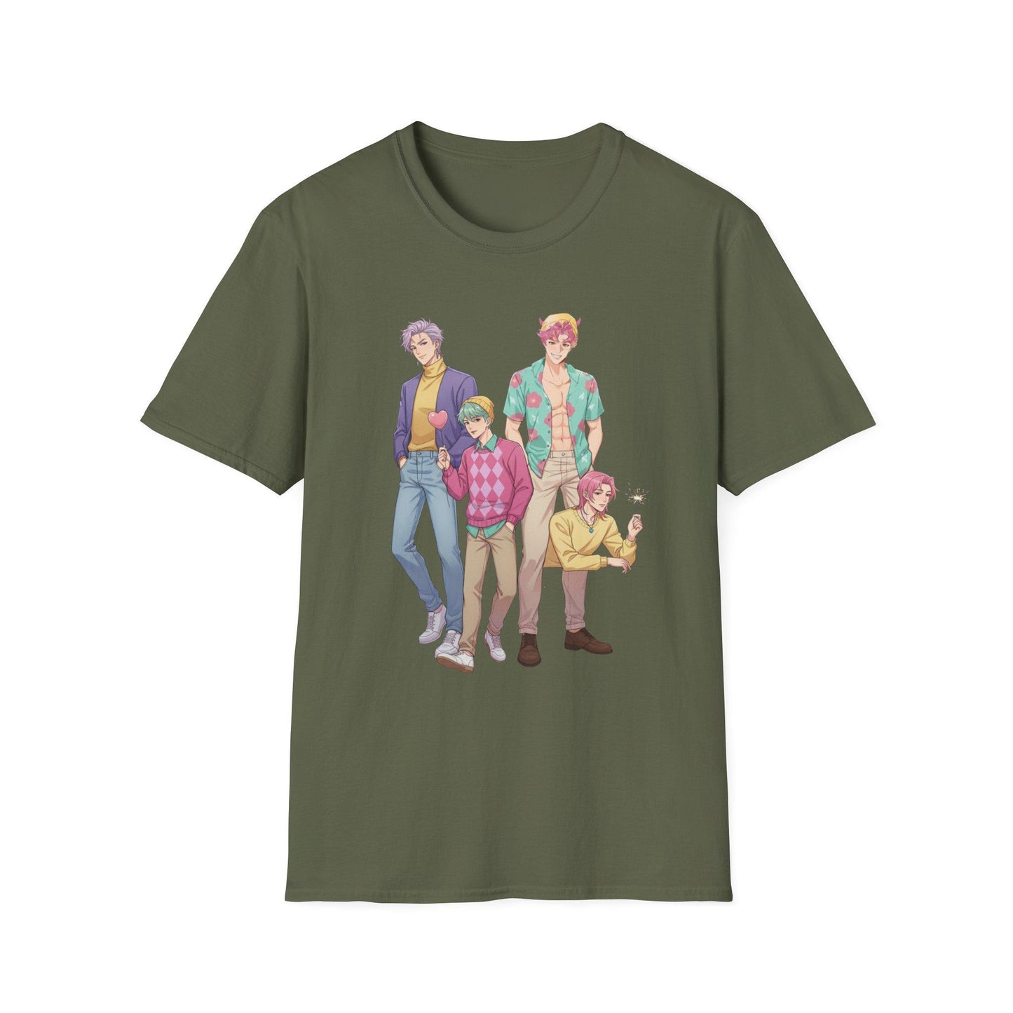 K-POP Demon Hunters Saja Boys T-Shirt | Kawaii Anime Group T-Shirt | Saja Boys Anime T-Shirt | Huntrix Saja Boys T-Shirt | K-POP Men's Tee