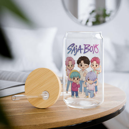K-POP SajaBoys Sipper Glass | Saja Boys 16oz Straw Tumbler | K-POP Demon Hunters Sipper Glass | Saja Boys Sipper Glass | K-POP Sipper Glass