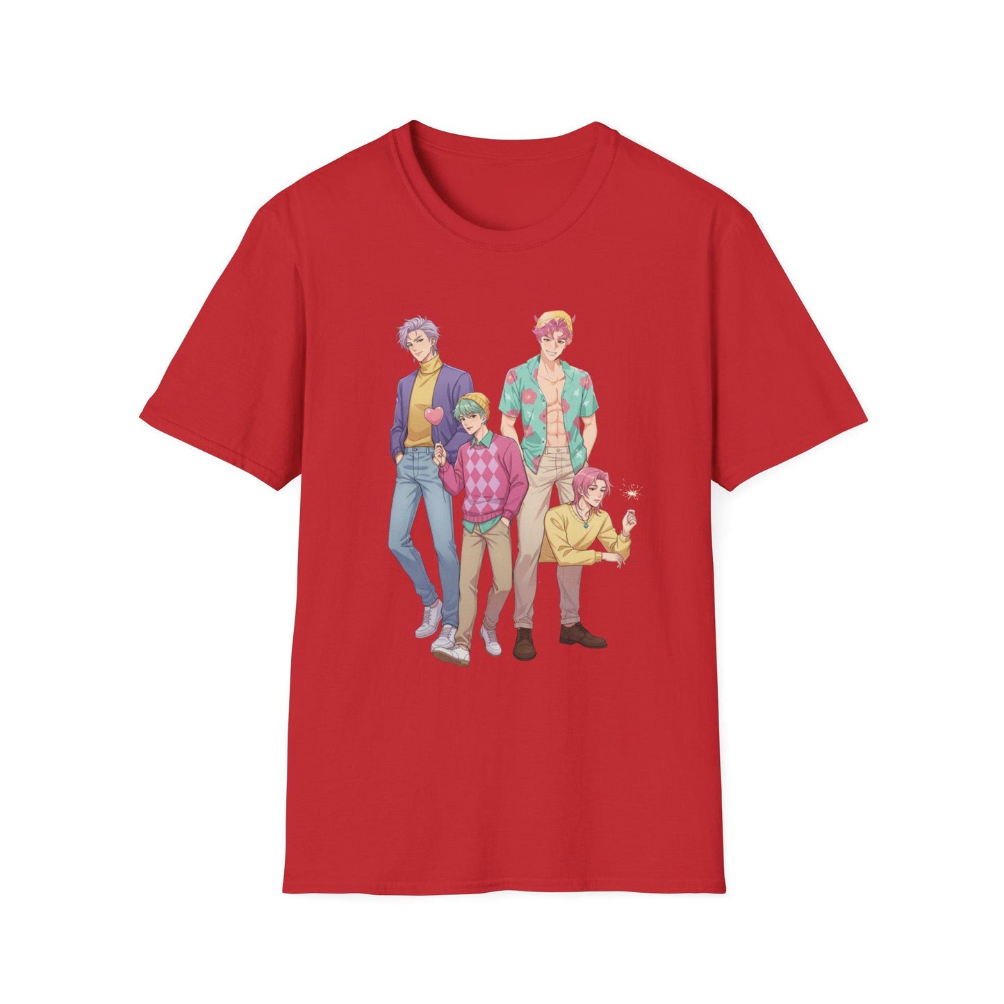 K-POP Demon Hunters Saja Boys T-Shirt | Kawaii Anime Group T-Shirt | Saja Boys Anime T-Shirt | Huntrix Saja Boys T-Shirt | K-POP Men's Tee