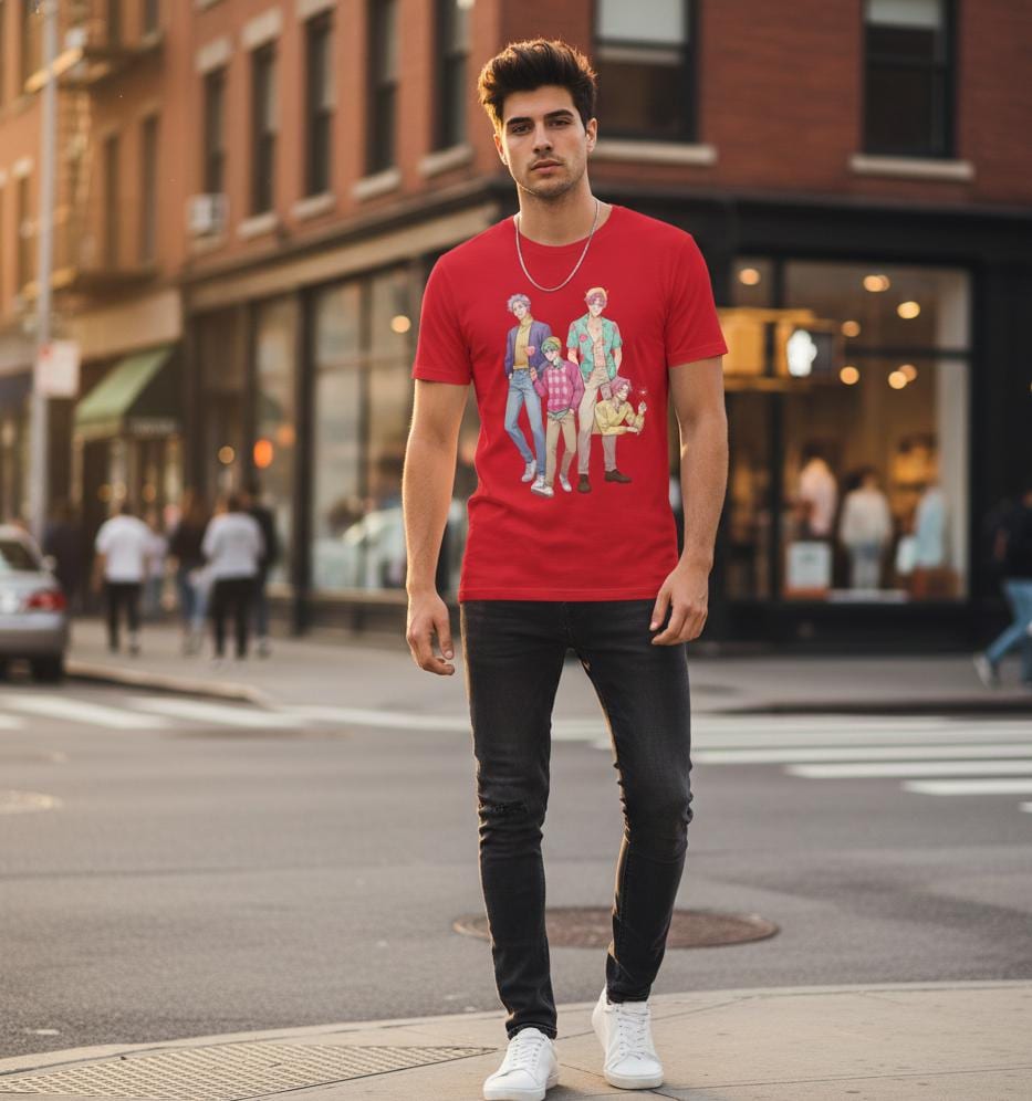 K-POP Demon Hunters Saja Boys T-Shirt | Kawaii Anime Group T-Shirt | Saja Boys Anime T-Shirt | Huntrix Saja Boys T-Shirt | K-POP Men's Tee
