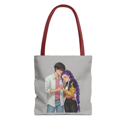 K-POP Romantic Couple Illustration Tote Bag | Rujinu Anime Style Bag | K-POP Demon Hunters Couple Gift | Rumi and Jinu K-POP Couple Gift