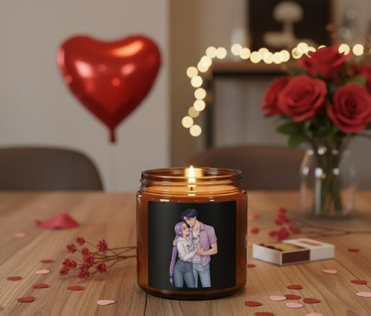 K-POP Couple Embrace Candle | Rumi and Jinu  Amber Jar Soy Candle | K-POP Rujinu Valentine Gift Candle | Huntrix Couple Scented Candle