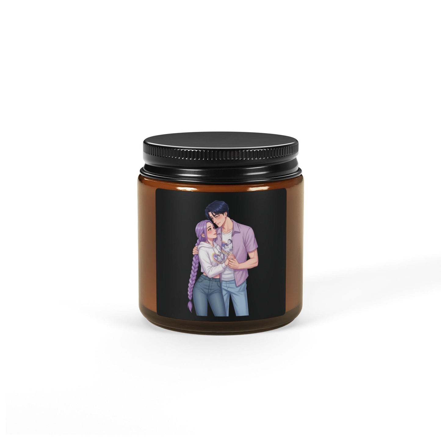 K-POP Couple Embrace Candle | Rumi and Jinu  Amber Jar Soy Candle | K-POP Rujinu Valentine Gift Candle | Huntrix Couple Scented Candle
