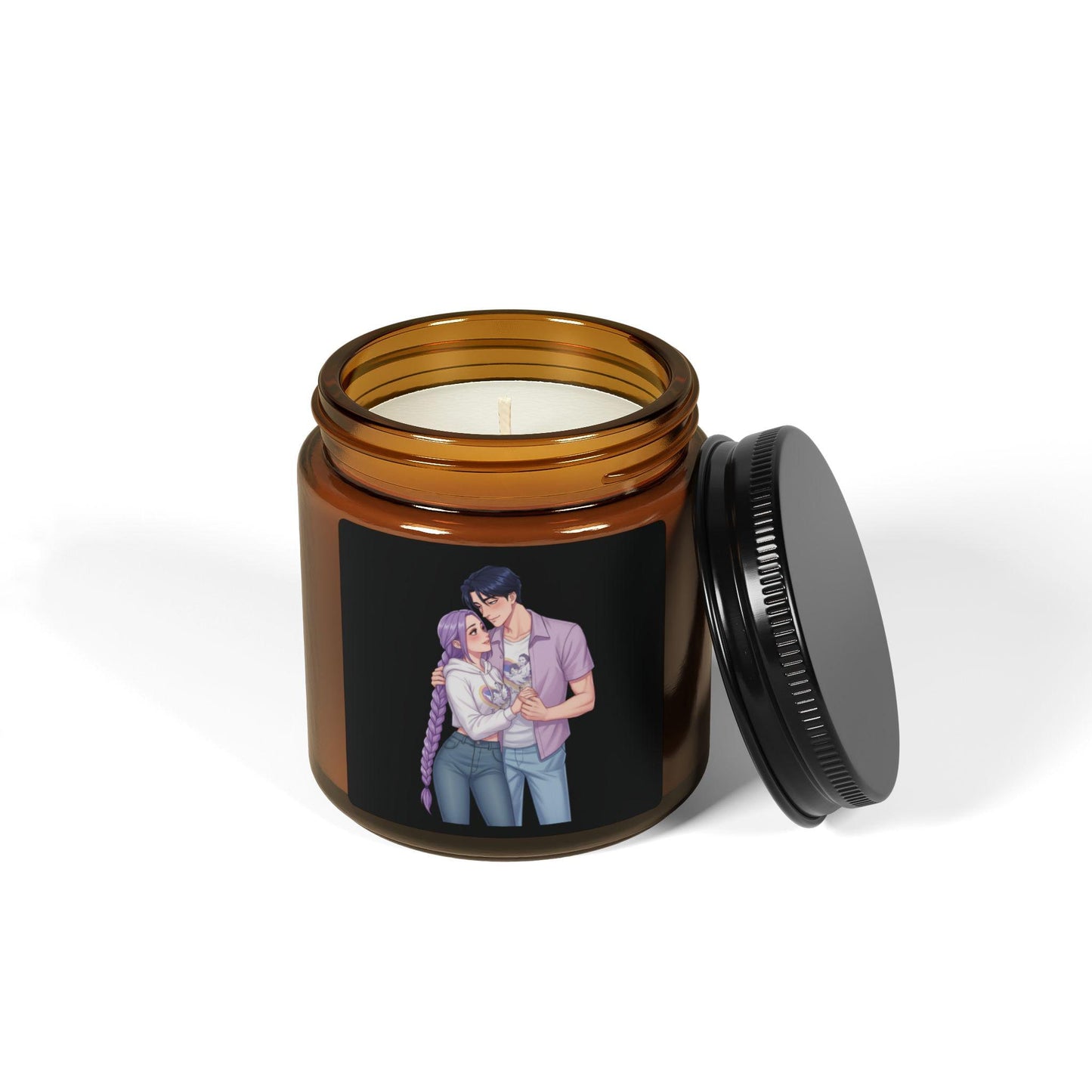 K-POP Couple Embrace Candle | Rumi and Jinu  Amber Jar Soy Candle | K-POP Rujinu Valentine Gift Candle | Huntrix Couple Scented Candle