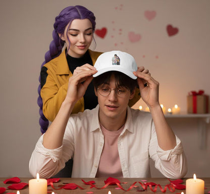 K-Pop Couple Baseball Cap | K-Pop Romantic Illustration cap | Rumi and Jinu Couple Baseball Cap | Huntrix Couple Baseball Valentine Gift