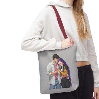 K-POP Romantic Couple Illustration Tote Bag | Rujinu Anime Style Bag | K-POP Demon Hunters Couple Gift | Rumi and Jinu K-POP Couple Gift