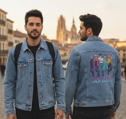 Saja Boys Men's Denim Jacket | K-Pop Demon Hunters Men's Denim Jacket | K-Pop Saja Boys Men's Denim Jacket | Huntrix Saja Boys Jacket