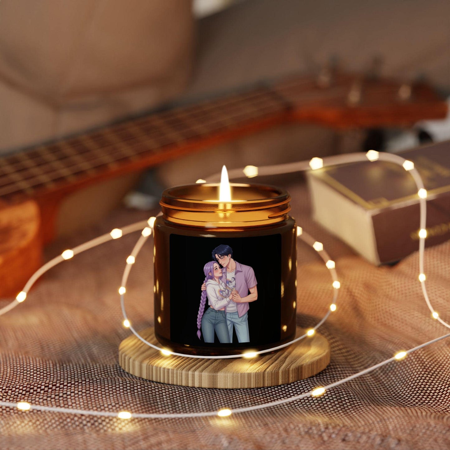 K-POP Couple Embrace Candle | Rumi and Jinu  Amber Jar Soy Candle | K-POP Rujinu Valentine Gift Candle | Huntrix Couple Scented Candle