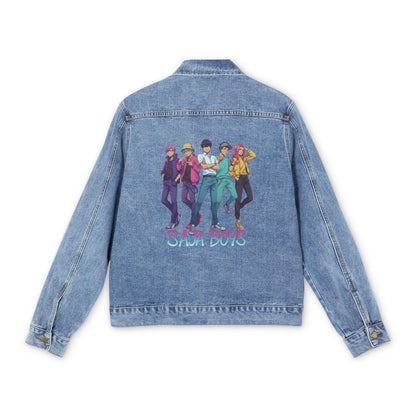 Saja Boys Men's Denim Jacket | K-Pop Demon Hunters Men's Denim Jacket | K-Pop Saja Boys Men's Denim Jacket | Huntrix Saja Boys Jacket
