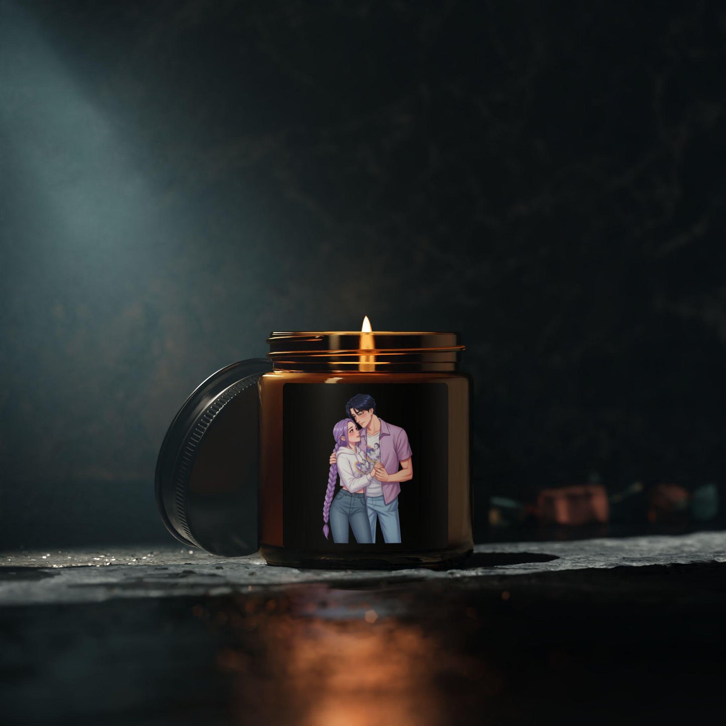 K-POP Couple Embrace Candle | Rumi and Jinu  Amber Jar Soy Candle | K-POP Rujinu Valentine Gift Candle | Huntrix Couple Scented Candle