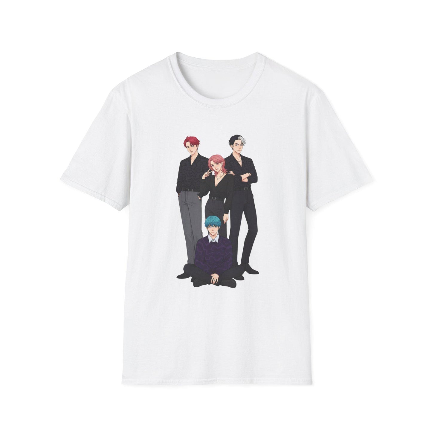 Stylized K-Pop Boy T-Shirt | Saja Boys  Band T-Shirt | K-Pop Demon Hunters Saja Boys Unisex T-Shirt | Huntrix Saja Boys Unisex T-Shirt