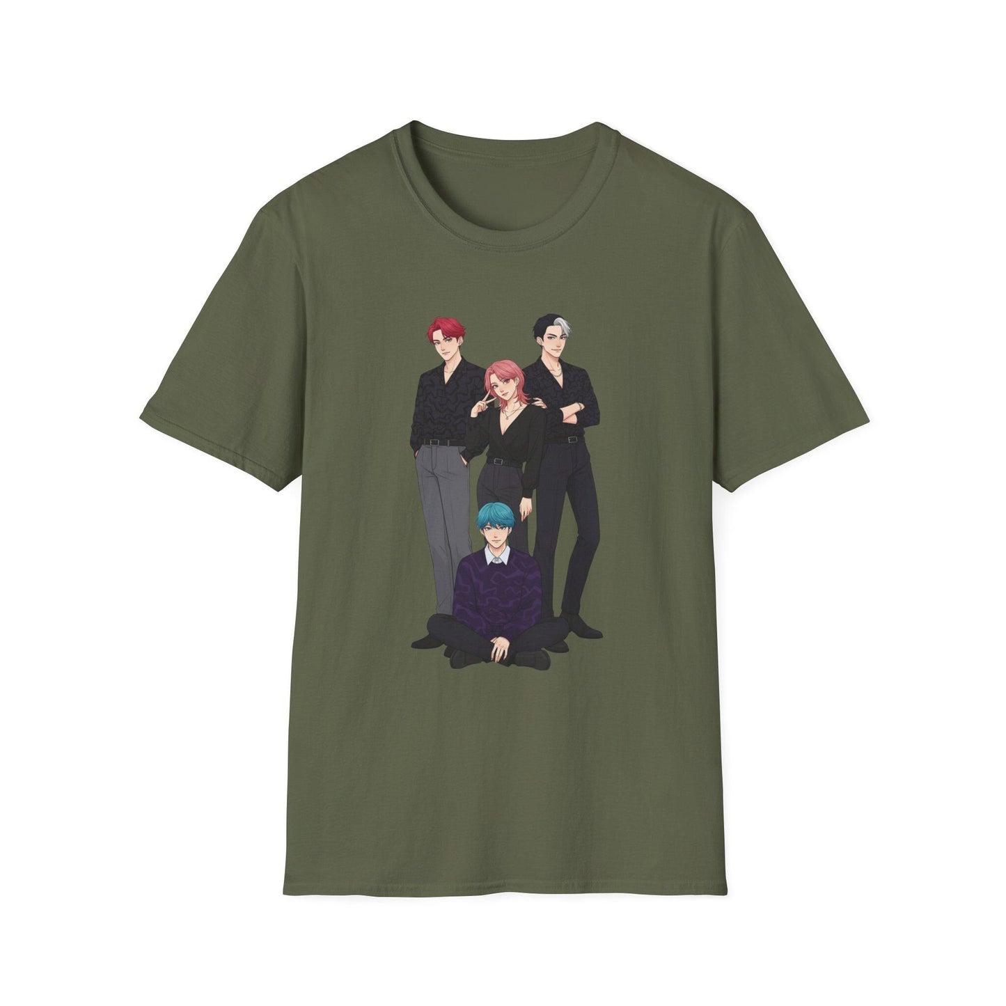 Stylized K-Pop Boy T-Shirt | Saja Boys  Band T-Shirt | K-Pop Demon Hunters Saja Boys Unisex T-Shirt | Huntrix Saja Boys Unisex T-Shirt