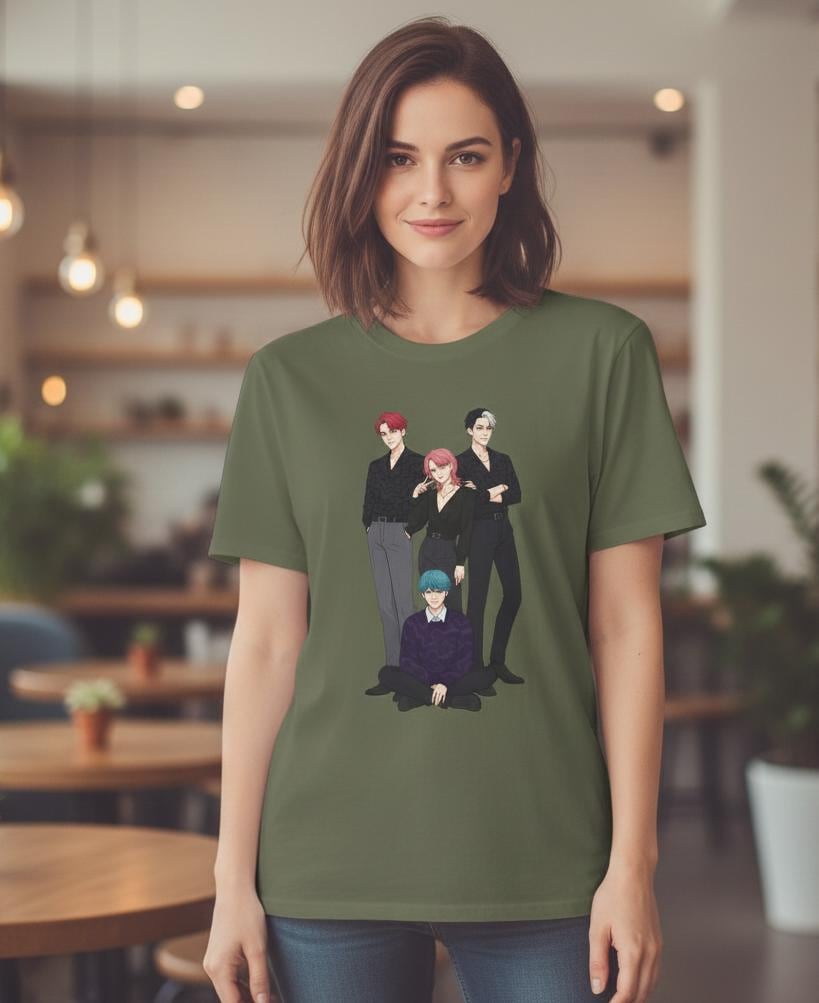 Stylized K-Pop Boy T-Shirt | Saja Boys  Band T-Shirt | K-Pop Demon Hunters Saja Boys Unisex T-Shirt | Huntrix Saja Boys Unisex T-Shirt