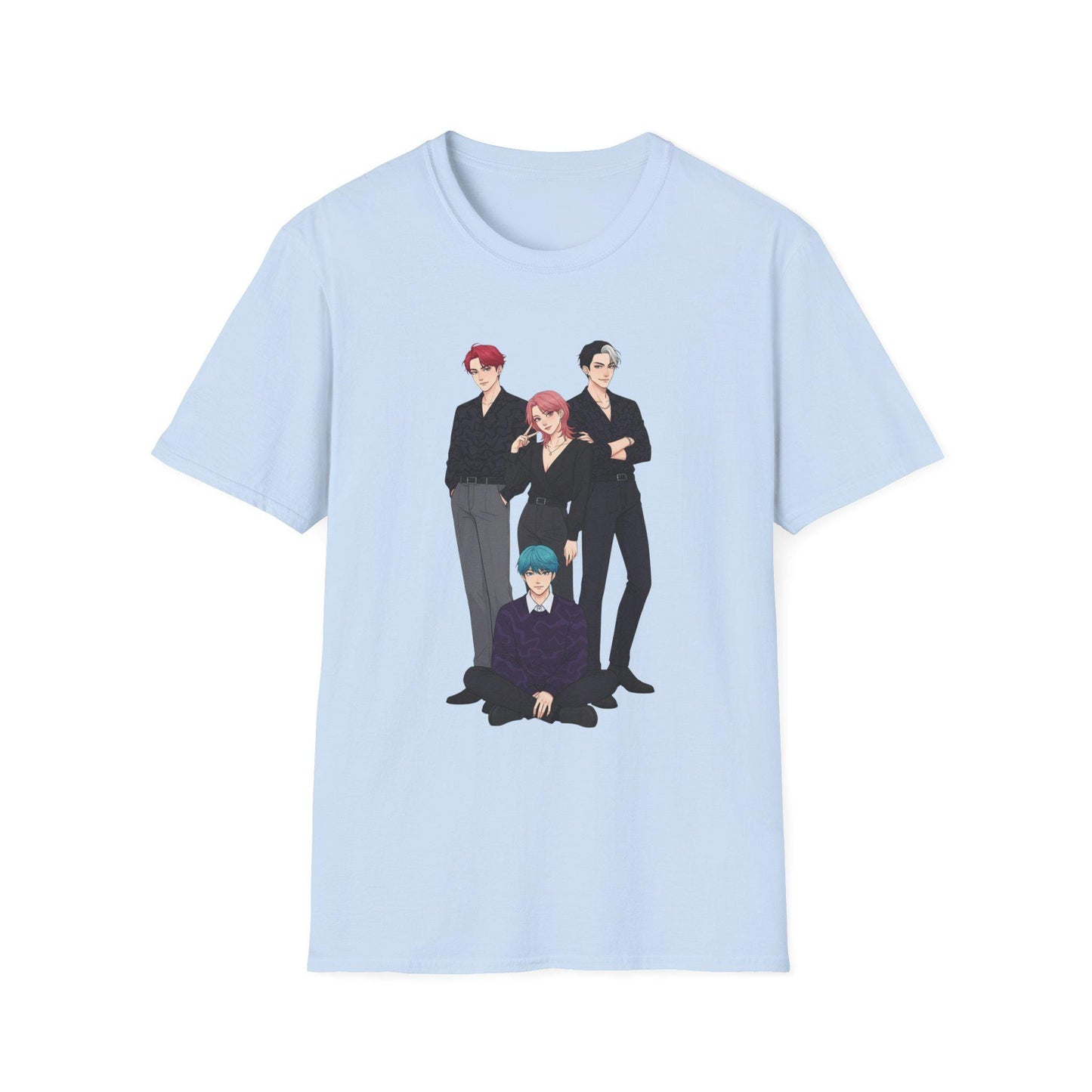 Stylized K-Pop Boy T-Shirt | Saja Boys  Band T-Shirt | K-Pop Demon Hunters Saja Boys Unisex T-Shirt | Huntrix Saja Boys Unisex T-Shirt