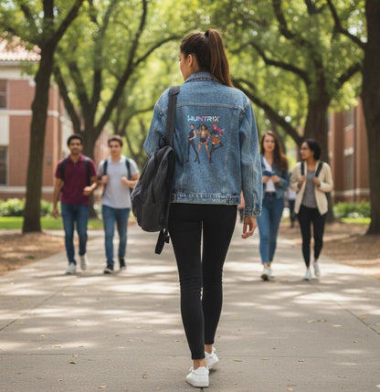 Huntrix Dance Trio Denim Jacket | K-Pop Demon Hunters Women Denim Jacket | Huntrix Women Denim Jacket | K-Pop Hunters Women Denim Jacket