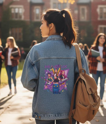 K-Pop Demon Denim Jacket | Huntrix Denim Jacket | K-Pop Denim Jacket | K-Pop Demon Hunters Jacket | Huntrix Oversized Denim Jacket