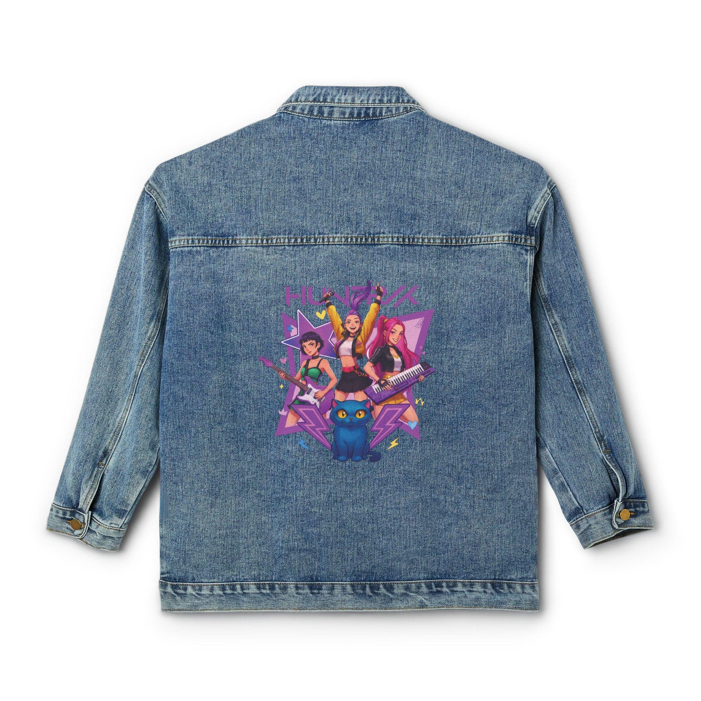 K-Pop Demon Denim Jacket | Huntrix Denim Jacket | K-Pop Denim Jacket | K-Pop Demon Hunters Jacket | Huntrix Oversized Denim Jacket