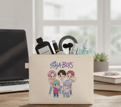 Saja Boys chibi band illustration Accessory Zipper Pouch | K-Pop Demon Hunters Accessory Zipper Pouch | Huntrix Accessory Zipper Pouch