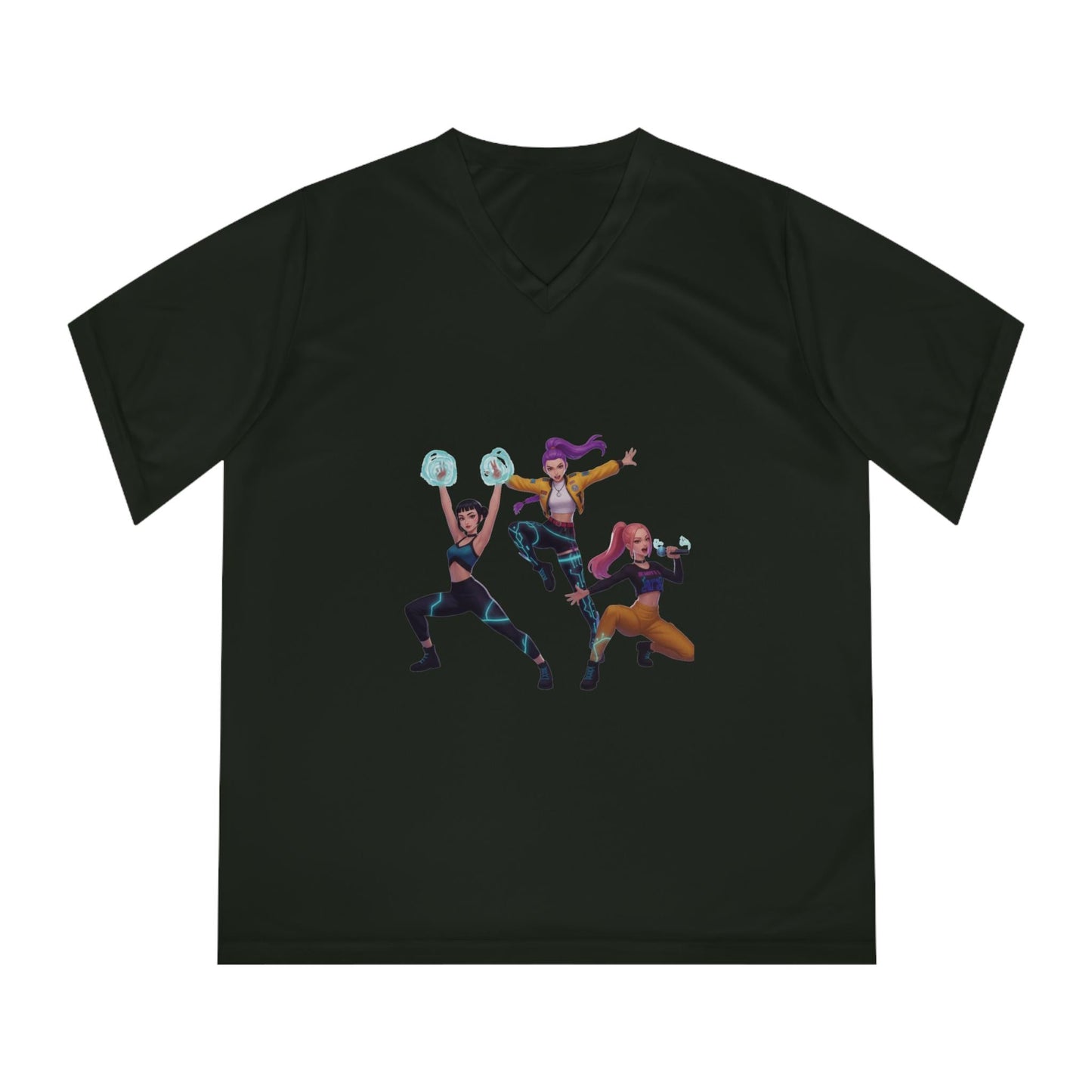 K-Pop Heroines trio graphic T-Shirt | K-Pop Girls Gamer Squad Illustration | Rumi Zoey Mira graphic T-Shirt | Huntrix Girls T-Shirt