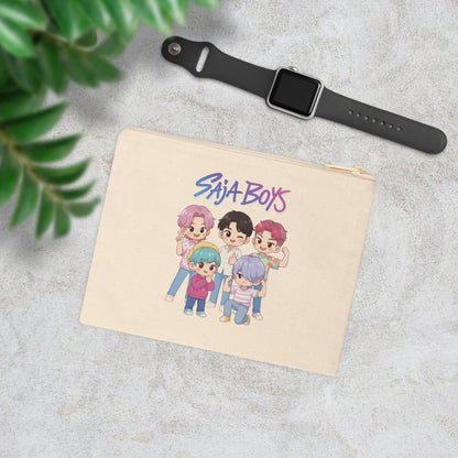 Saja Boys chibi band illustration Accessory Zipper Pouch | K-Pop Demon Hunters Accessory Zipper Pouch | Huntrix Accessory Zipper Pouch