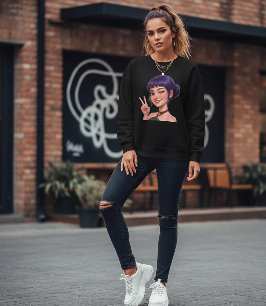 K-Pop Hunter Zoey Sweatshirt | Zoey Hunter Sweatshirt | K-Pop Demon Hunter Sweatshirt | Zoey Huntrix Sweatshirt | K-Pop Zoey Sweatshirt