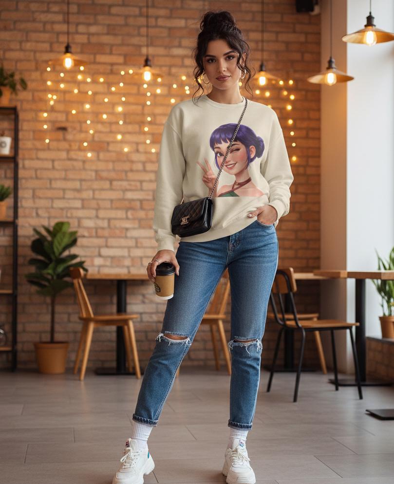K-Pop Hunter Zoey Sweatshirt | Zoey Hunter Sweatshirt | K-Pop Demon Hunter Sweatshirt | Zoey Huntrix Sweatshirt | K-Pop Zoey Sweatshirt
