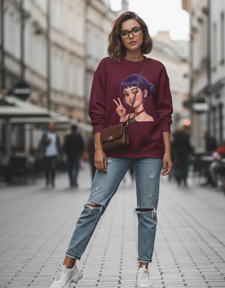 K-Pop Hunter Zoey Sweatshirt | Zoey Hunter Sweatshirt | K-Pop Demon Hunter Sweatshirt | Zoey Huntrix Sweatshirt | K-Pop Zoey Sweatshirt