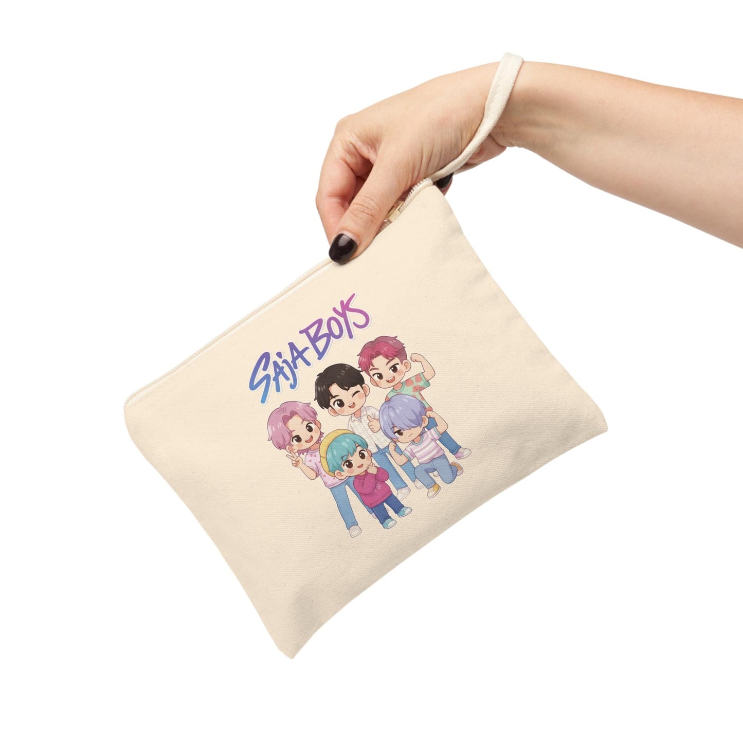 Saja Boys chibi band illustration Accessory Zipper Pouch | K-Pop Demon Hunters Accessory Zipper Pouch | Huntrix Accessory Zipper Pouch