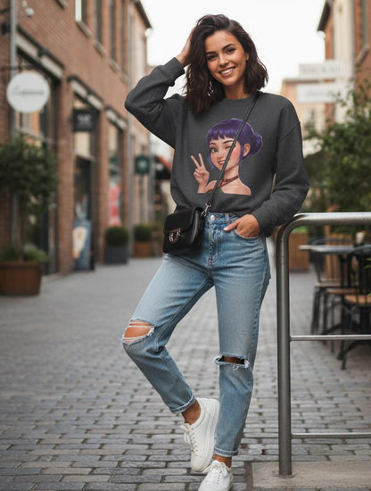 K-Pop Hunter Zoey Sweatshirt | Zoey Hunter Sweatshirt | K-Pop Demon Hunter Sweatshirt | Zoey Huntrix Sweatshirt | K-Pop Zoey Sweatshirt
