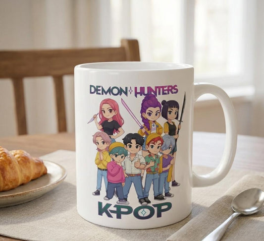 Demon Hunters Kpop Characters Mug | K-Pop Demon Hunters Mug | Huntrix Mug | Saja Boys Mug | Demon Saja Boys Mug | K-Pop anime Mug