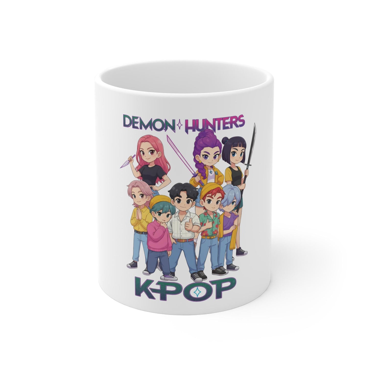 Demon Hunters Kpop Characters Mug | K-Pop Demon Hunters Mug | Huntrix Mug | Saja Boys Mug | Demon Saja Boys Mug | K-Pop anime Mug