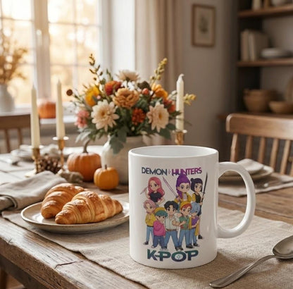 Demon Hunters Kpop Characters Mug | K-Pop Demon Hunters Mug | Huntrix Mug | Saja Boys Mug | Demon Saja Boys Mug | K-Pop anime Mug