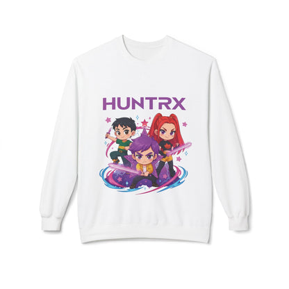 Huntrx Chibi Characters Crewneck Sweatshirt | Kawaii Sweatshirt | K-Pop Demon Hunters Sweatshirt | Huntrix Sweatshirt | Saja Boys Sweatshirt