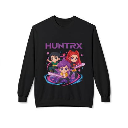 Huntrx Chibi Characters Crewneck Sweatshirt | Kawaii Sweatshirt | K-Pop Demon Hunters Sweatshirt | Huntrix Sweatshirt | Saja Boys Sweatshirt