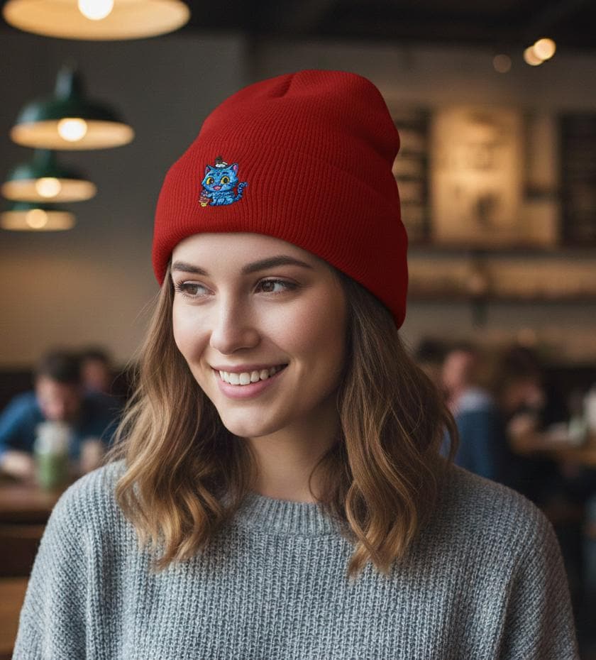 K-Pop Derpy Tiger Embroidery Beanie | Huntrix Demon Hunters Derpy Tiger Beanie | K-Pop Demon Hunters Beanie | K-Pop Derpy Tiger Cap