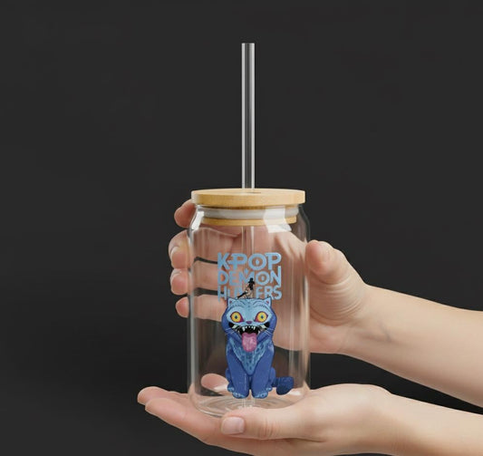 K-Pop Demon Hunter tumbler | Derpy Tiger Sipper Glass | K-Pop Demon Hunter Sipper | Huntrix Derpy Tiger Sipper | Derpy Tiger Tumbler