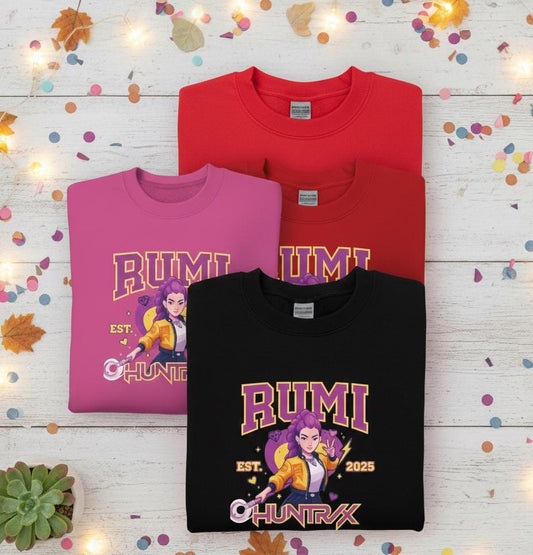 Rumi Hunter sweatshirt | K-Pop Hunters crewneck | Demon Hunters Crewneck | Rumi Sweatshirt | Huntrix Rumi Sweatshirt | Huntrix Sweatshirt