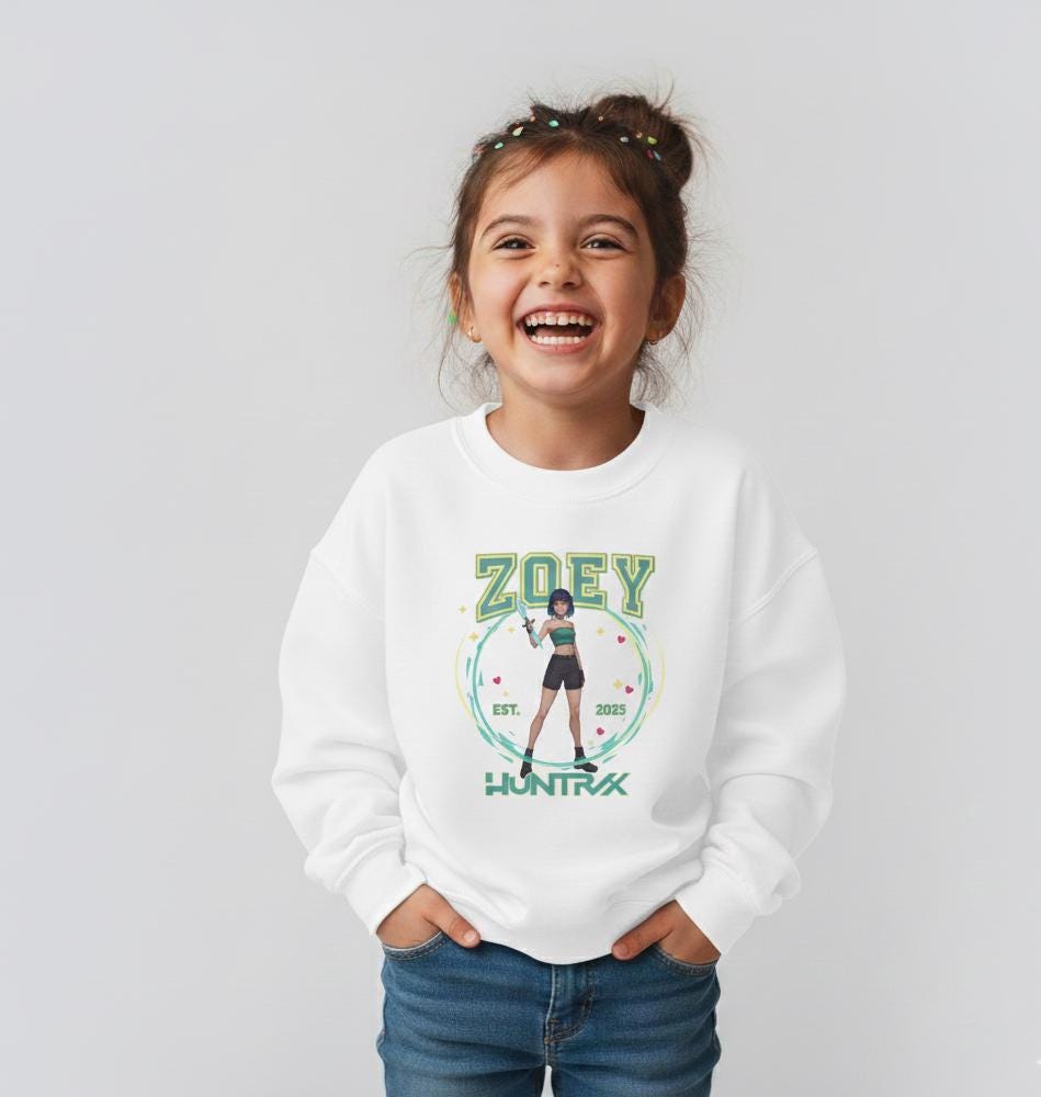 K-Pop Zoey Sweatshirt | Huntrix Zoey Sweatshirt | K-Pop Demon Hunter kids Sweatshirt | K-Pop Kids Sweatshirt | Saja Boys Sweatshirt
