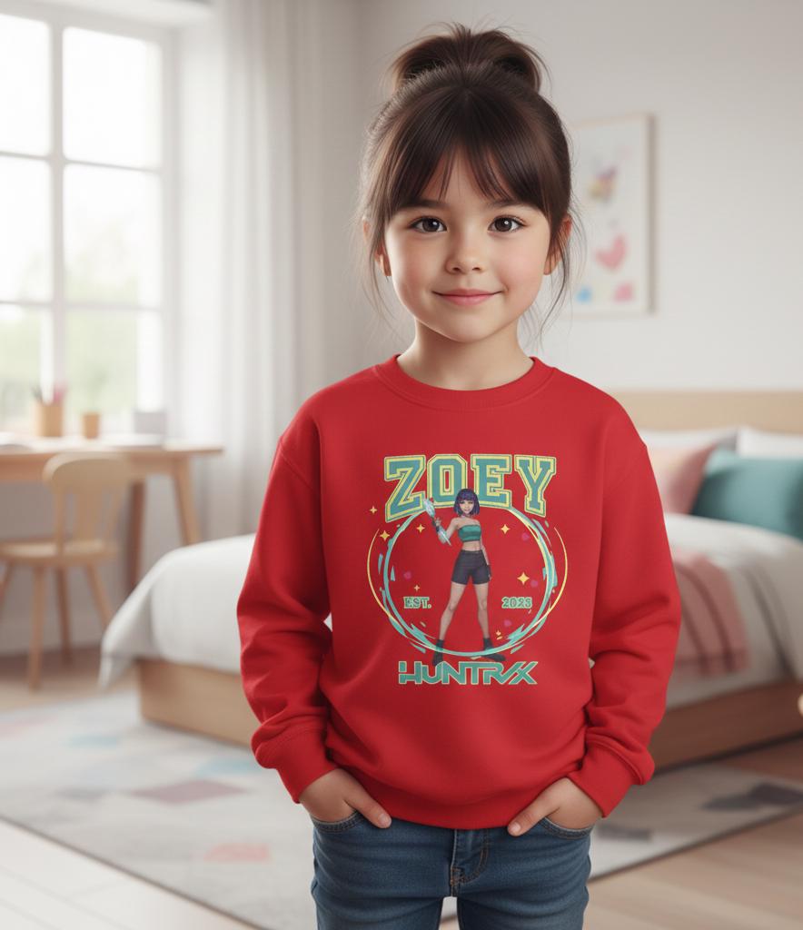 K-Pop Zoey Sweatshirt | Huntrix Zoey Sweatshirt | K-Pop Demon Hunter kids Sweatshirt | K-Pop Kids Sweatshirt | Saja Boys Sweatshirt