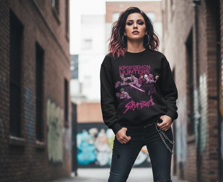 Kpop Demon Hunters Sweatshirt | Saja Boys sweatshirt | Huntrix Sweatshirt | KPop Demon Hunters Unisex Sweatshirt | Kpop Unisex Sweatshirt